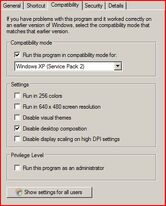 Taw compatibility settings