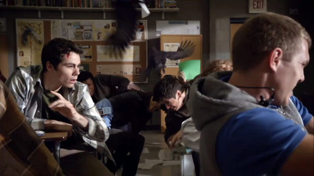 File:Teen Wolf Season 3 Episode 1 Tattoo Dylan O'Brien Stiles Attacked by Birds.png