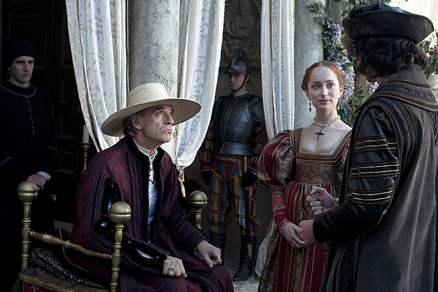 File:004 Lucrezia's Gambit episode still of Rodrigo Borgia and Giulia Farnese.jpg