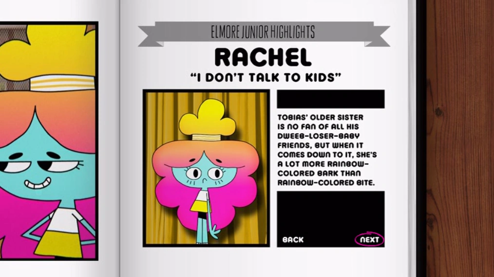 Image TheAmazingWorldofGumballThePartyFeatureRachel.png The Amazing World of Gumball Wiki