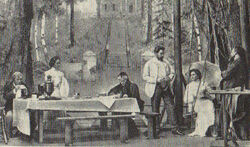 Uncle Vanya (1890) - Act 1, Moscow Art Theatre - Olga Knipper as Elena (right)