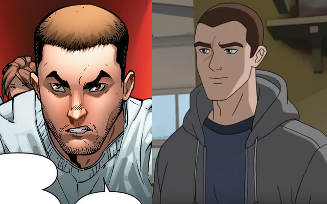 File:Kaine Parker Comic vs Kaine Parker Ultimate.png
