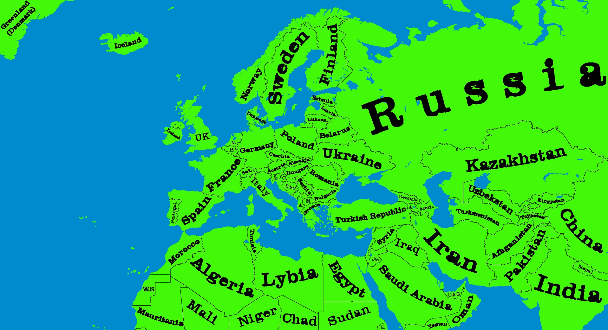 Map Of Europe Without Names