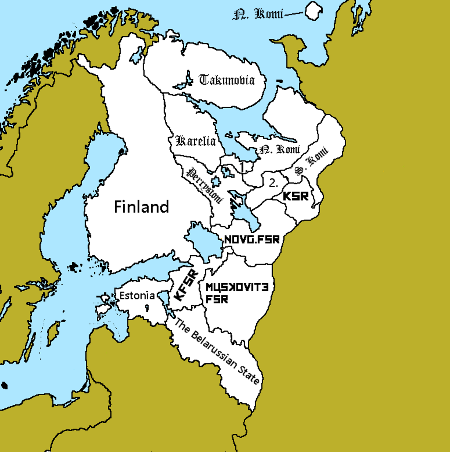 Alternative History of Karelia Map Game Series: Karelyan Civil War(Map