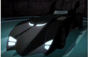 Batmobile under red hood