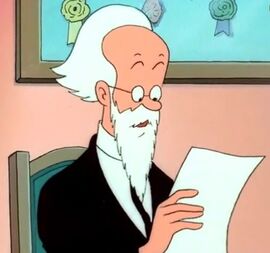 Image du professeur Alembick avec sa barbe blanche dans Tintin