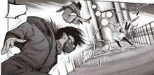 Ayato avoiding Narukami's bolts.png