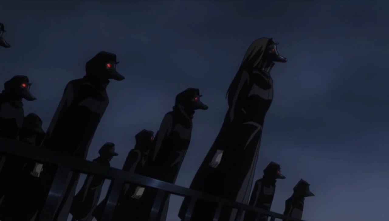 аугири токийский гуль. черные псы токийский гуль. банды гулей. чёрные доберманы токийский гуль. белые костюмы токийский гуль банда.