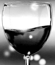 Glass of blood wine