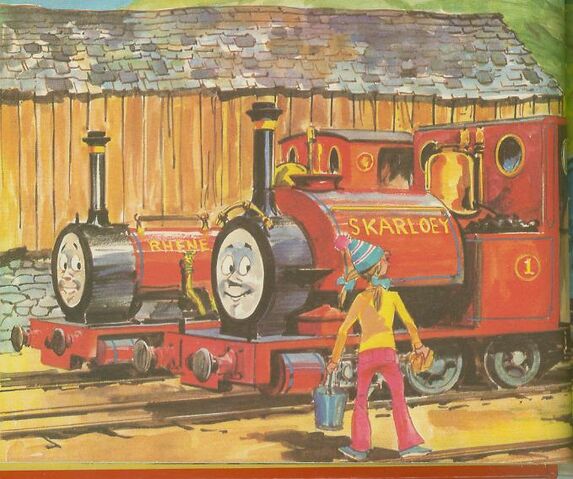 File:Skarloey,Rheneas,andNancyinanannual.jpg