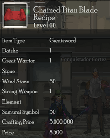 Chained Titan Blade Rec