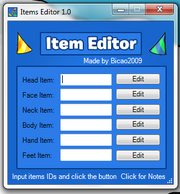 Item editor interface