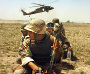 Iraqi soldiers and Blackhawk