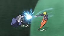 Sasuke and Naruto Clashing