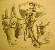 Hortense rides Skydancer