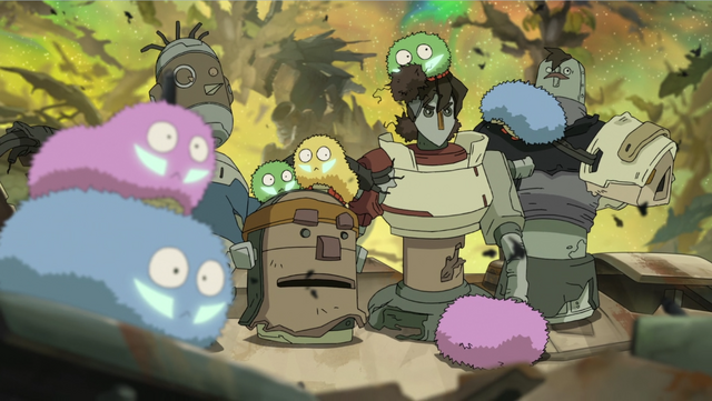 File:S2E01.184. Pidge's scrappy Paladins watch her work.png