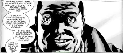 Negan reaction on eyehole