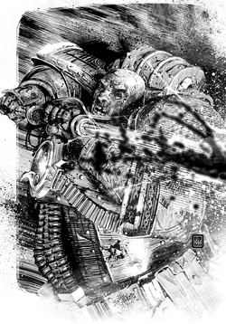 Amon, equerry to Magnus the Red, wields a stolen guardian spear