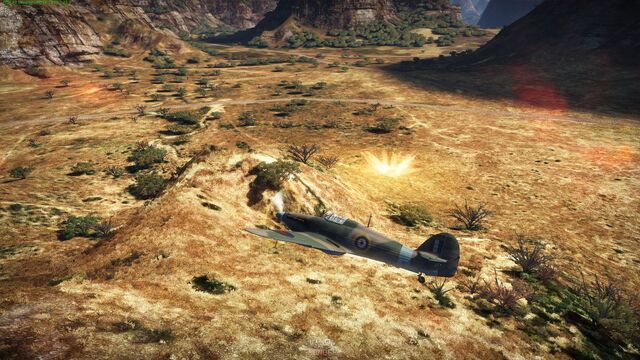 File:British Hurricane Taking A Dive In An African Cannyon.jpg