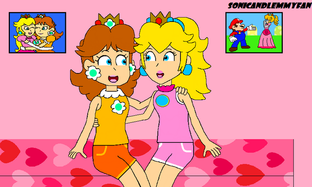 File:Peach & Daisy hanging out.png