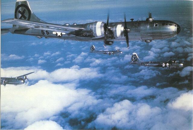 File:B-29s, Japan 1945.jpg