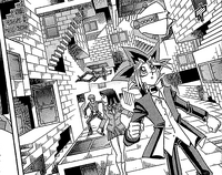Yugi and co. looking for the true door