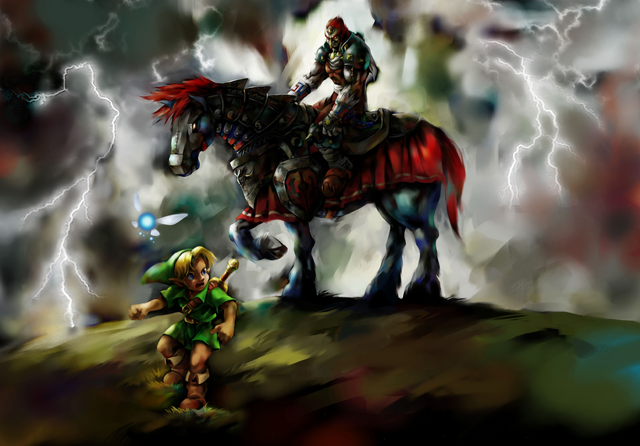 Fichier:Ganondorf et Link (Oot).png