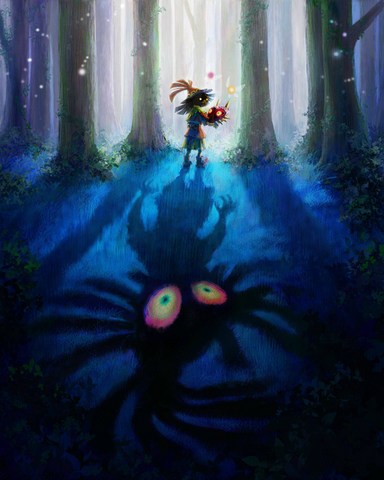 File:Majora's Mask 3D Artwork Skull Kid after stealing Majora's Mask (Official Artwork).png