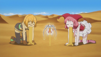 Spitting out the sand